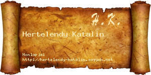 Hertelendy Katalin névjegykártya